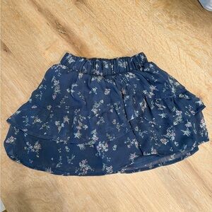 Abercrombie Kids Blue Floral Layered Mini Skirt